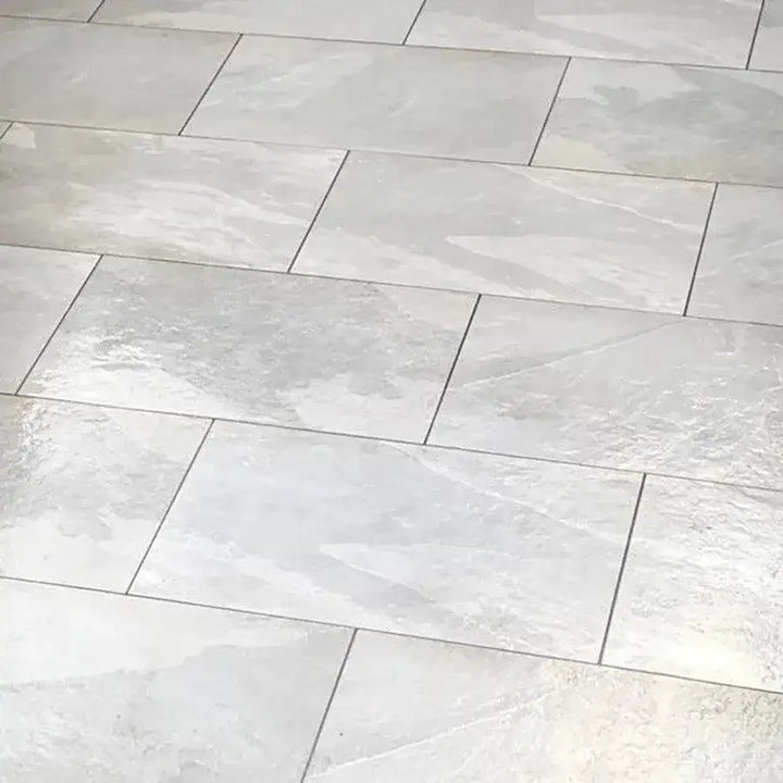 Brazilian grey slate porcelain paving slabs