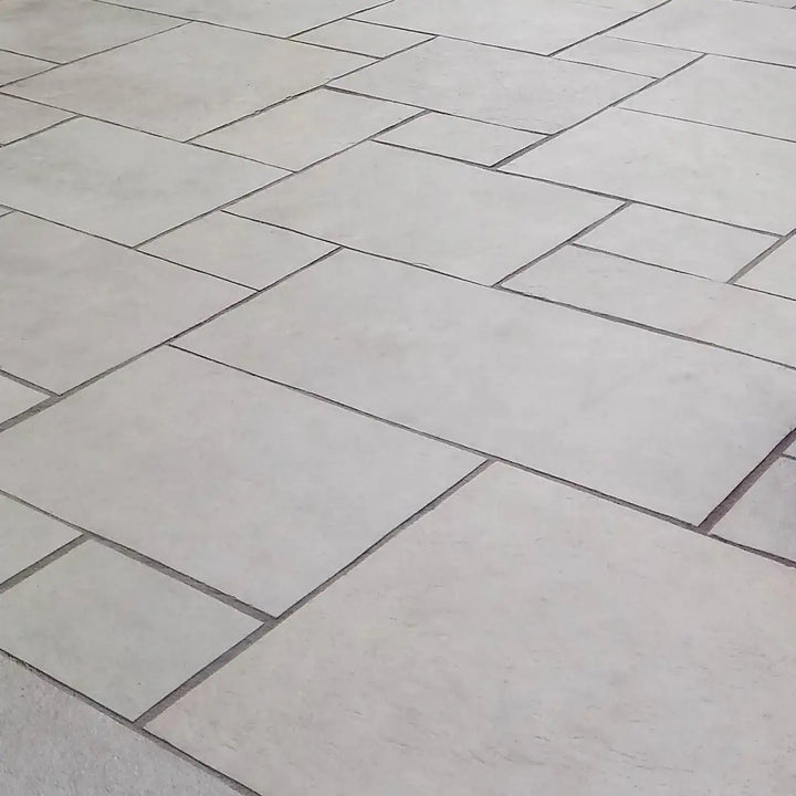 dove grey limestone paving patio slabs