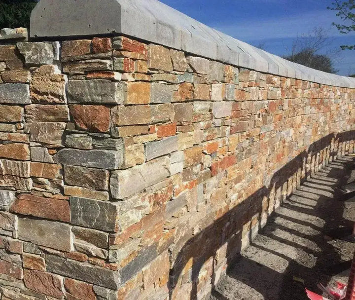 Golden stone cladding Z panels