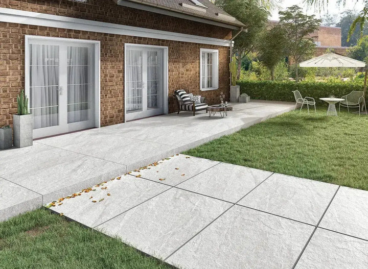 outdoor porcelain paving light grey