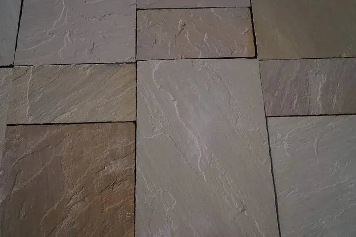raj blend sandstone paving